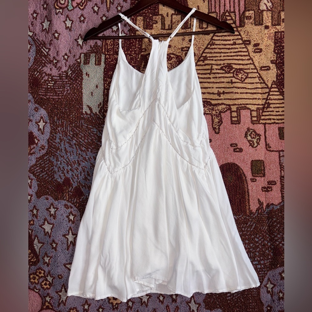 Lulus Easy Honey Ivory Slip Sun Dress Relaxed & Flowy Boho Farmhouse - Medium - Picture 3 of 9